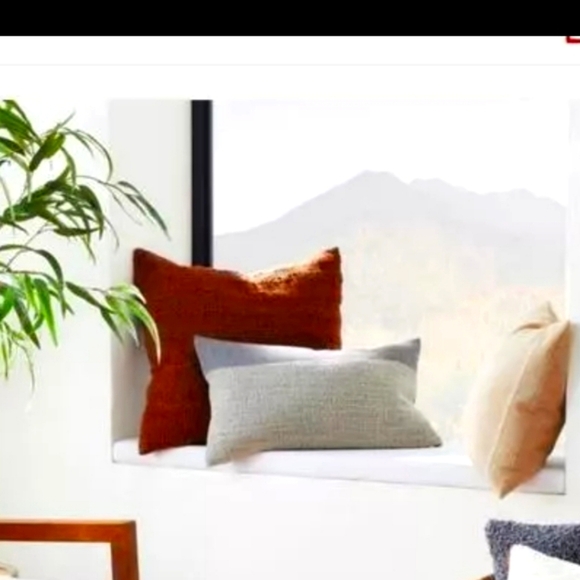 2 THRESHOLD STUDIO MCGEE COLOR BLOCK GRAY/CREAM DECORATIVE LUMBAR THROW PILLOW - Picture 1 of 7